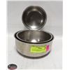 Image 2 : LOT OF 3 STAINLESS STEEL HIGH QUALITY BOWLS 6"-7"