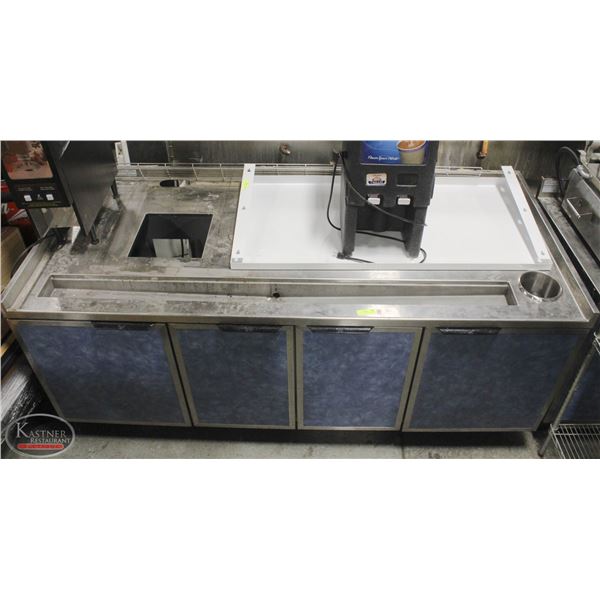 S/S COUNTER TABLE W/ 2  WASTE CHUTE