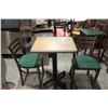 Image 1 : 2 SHORT RESTAURANT CHAIRS AND 1 SHORT TABLE