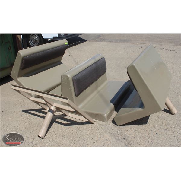 LOT OF 2 FIBERGLASS 42" SECTIONS OF BOOTH SEATING