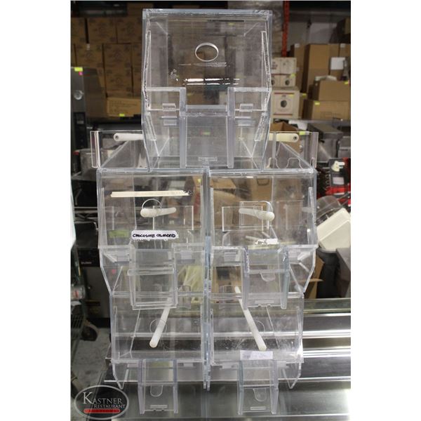 PALLET OF 27 CANDY RAKE BULK BINS