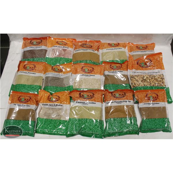 FLAT OF 15 PACKS OF ASSORTED SPICES