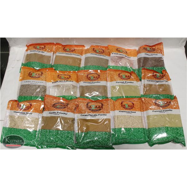 FLAT OF 15 PACKS OF ASSORTED SPICES