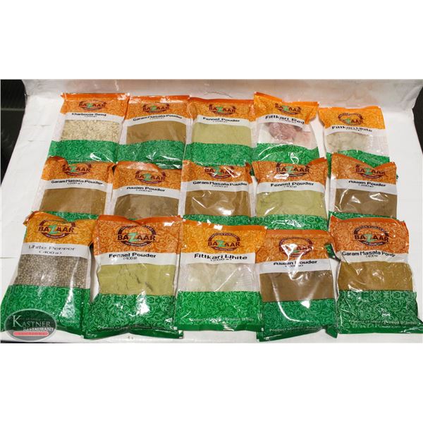 FLAT OF 15 PACKS OF ASSORTED SPICES