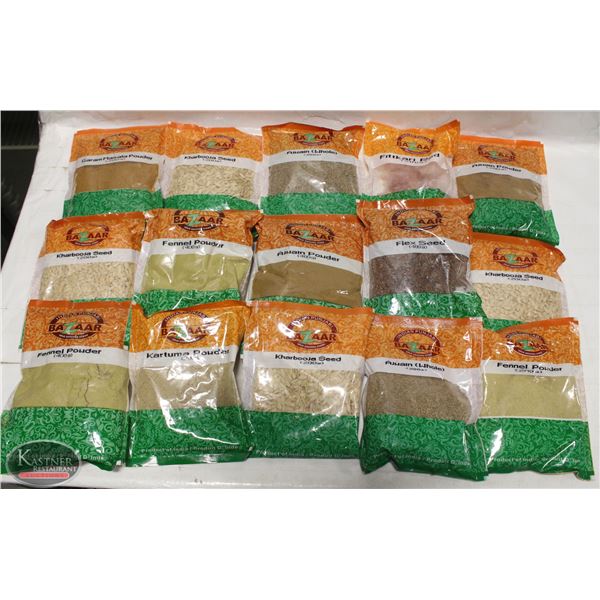 FLAT OF 15 PACKS OF ASSORTED SPICES