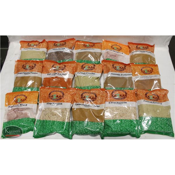 FLAT OF 15 PACKS OF ASSORTED SPICES