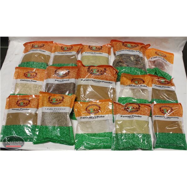 FLAT OF 15 PACKS OF ASSORTED SPICES