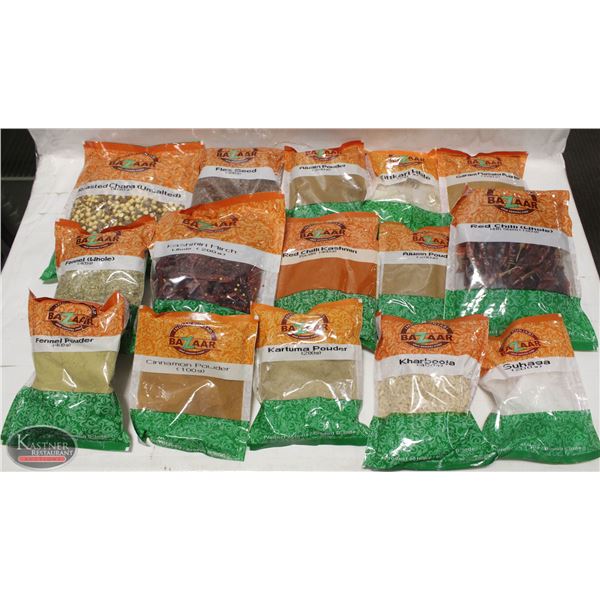 FLAT OF 15 PACKS OF ASSORTED SPICES