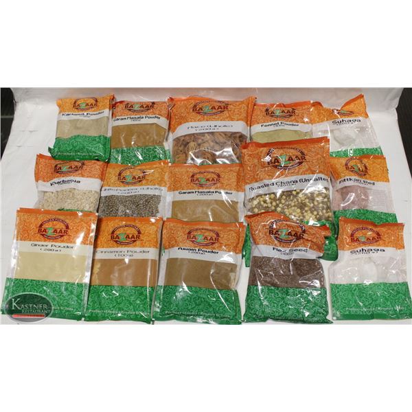 FLAT OF 15 PACKS OF ASSORTED SPICES