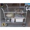 Image 1 : METAL ROLLING KITCHEN CART (APPROX. 36" LONG)