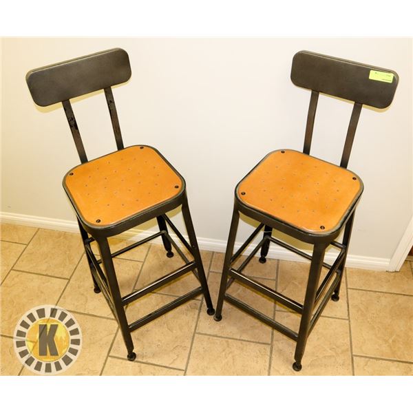 LOT OF 2 BAR HEIGHT STOOLS WITH BACK- STARBUCKS
