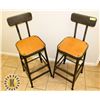 Image 1 : LOT OF 2 BAR HEIGHT STOOLS WITH BACK- STARBUCKS