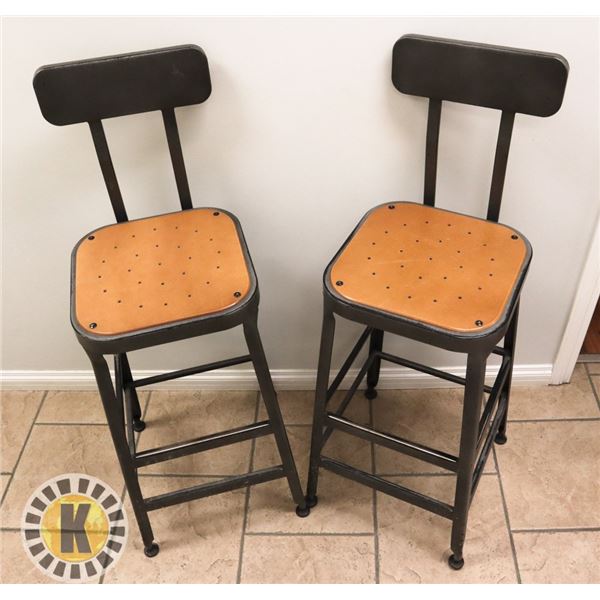 LOT OF 2 BAR HEIGHT STOOLS WITH BACK- STARBUCKS