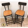 Image 1 : LOT OF 2 BAR HEIGHT STOOLS WITH BACK- STARBUCKS