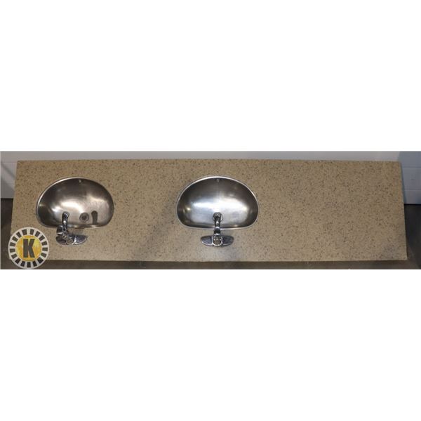 BATHROOM TWO SINK IN STONE COUNTERTOP