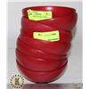 Image 1 : 8 RED SPARKLY PLASTIC BOWL