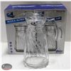 Image 1 : LOT OF 2 NEW 1800ML GLASS PITCHERS W/ LIDS