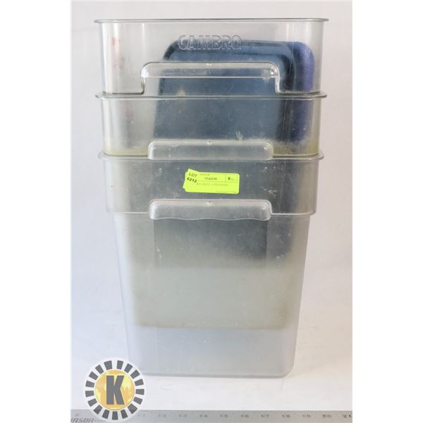 3 CAMBRO 18QTZ  CONTAINER