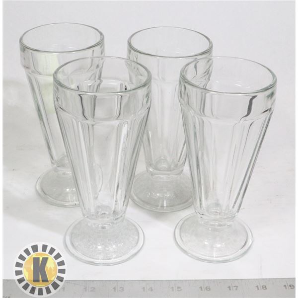 4 MILKSHAKE GLASSES