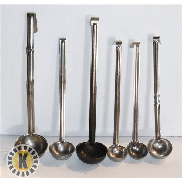 6 VARIOUS LADLES- 1OZ, 2OZ, 4OZ