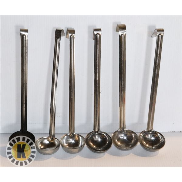 6 VARIOUS LADLES- 2OZ, 6OZ, 7OZ