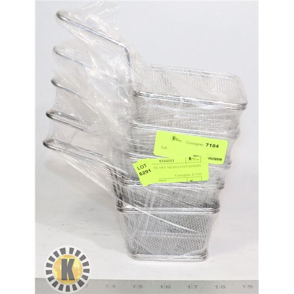 5 NEW WIRE FRY MESH CONTAINERS