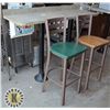 Image 1 : WALL MOUNT RESTAURANT TABLE AND 2 TALL CHAIRS