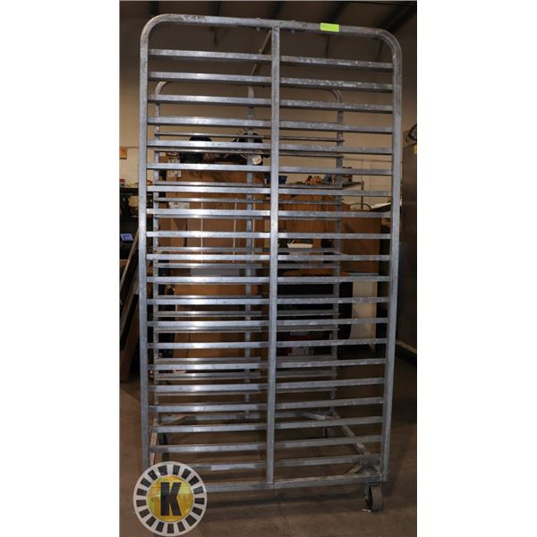 STAINLESS STEEL OVEN RACK ON CASTORS