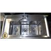 Image 2 : THREE COMPARTMENT STAINLESS STEEL SINK ON LEGS