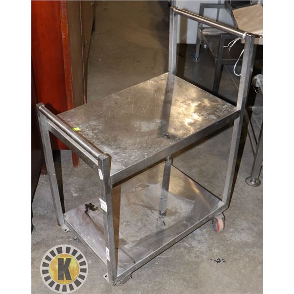STAINLESS STEEL KITCHEN CART ON CASTORS