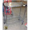 Image 1 : 2 TIER METRO CART WITH STAINLESS TOP ON CASTERS