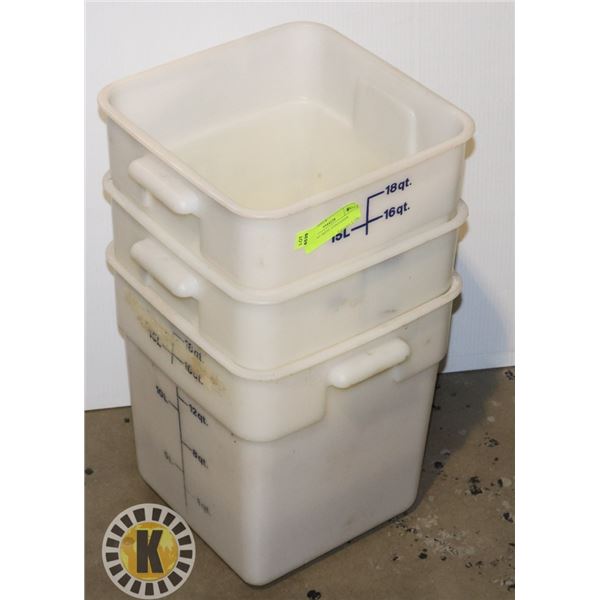 3 CAMBRO 18QTZ  CONTAINER