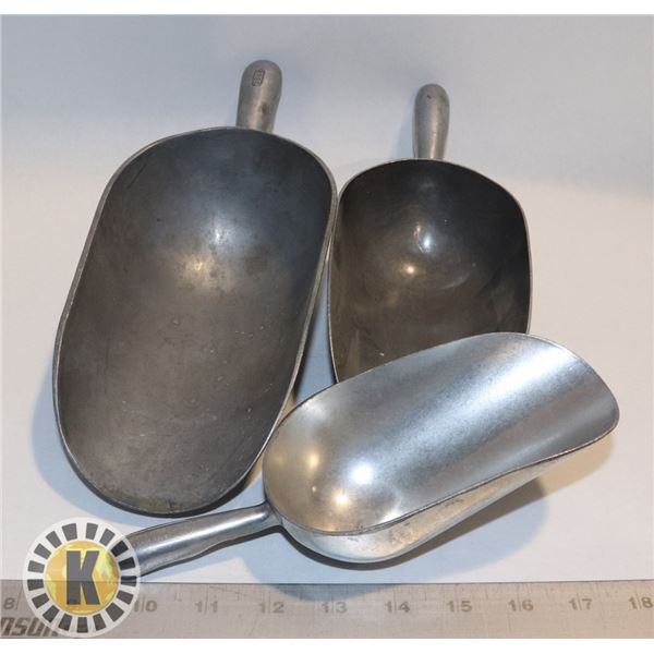 3 METAL ICE SCOOPERS