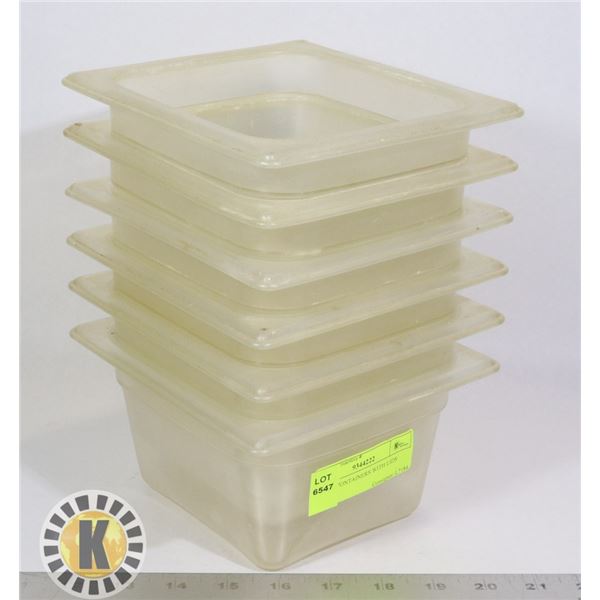 6 TRUE CONTAINERS WITH LIDS