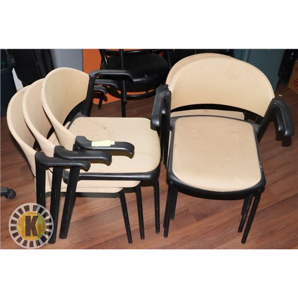 6 BEIGE CHAIRS- STACKABLE