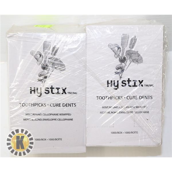 LOT OF 4 STIX CELLOPHANE WRAPPED TOOTHPICKS