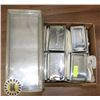 Image 1 : BOX OF NAPKINS AND STAINLESS  NAPKINS STORAGE