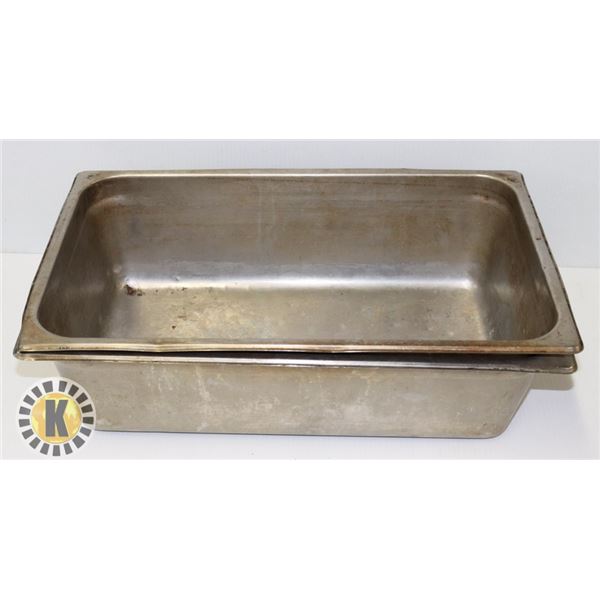 2 METAL BUS PANS AND 1 RUBBER