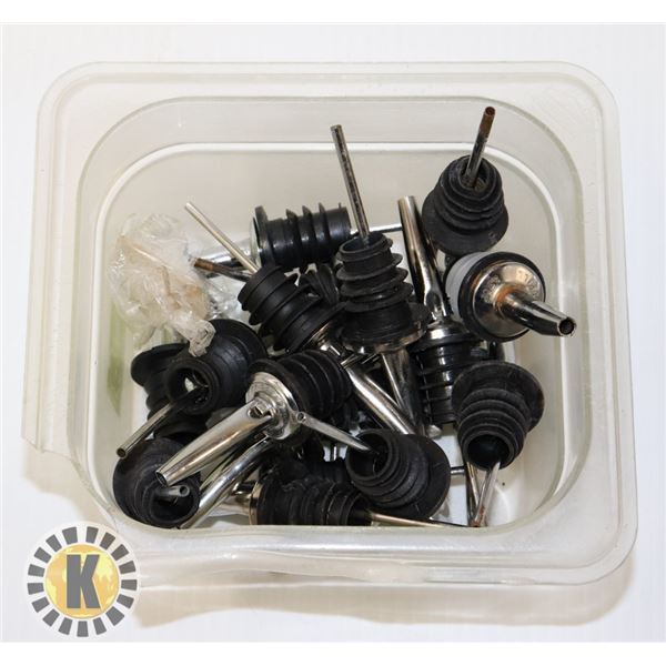 SMALL CONTAINER OF DRINK POURER- METAL TIPS