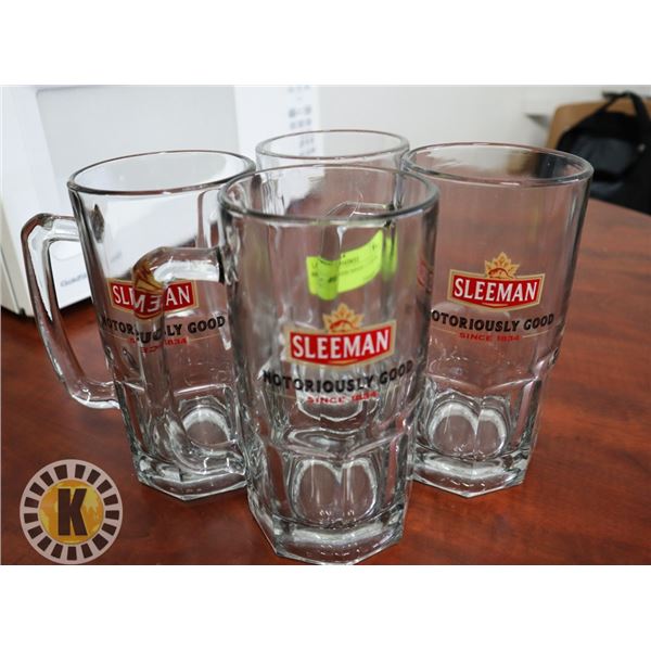 3 SLEEMAN BEER MUGS + 1 EXTRA BEER MUG