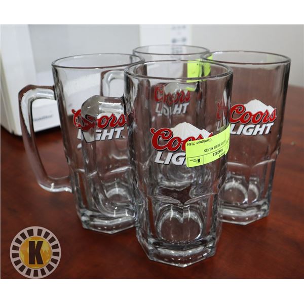 4 COORS LIGHT BEER MUGS