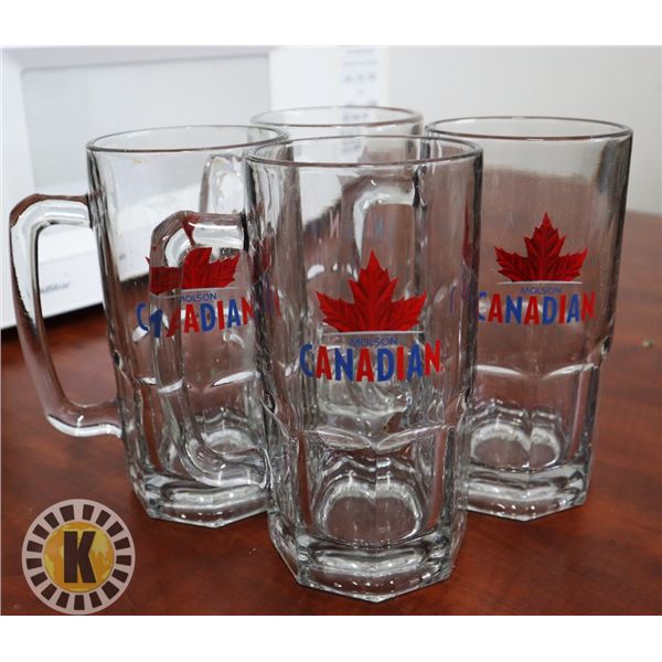 4 MOLSON CANADIAN BEER MUGS