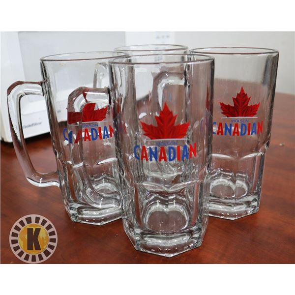 4 MOLSON CANADIAN BEER MUGS