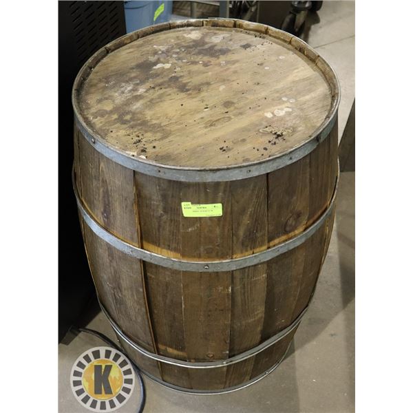WOOD BARREL 30"H BY 21"W