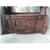 Image 2 : VICTORIAN MAHOGANY SIDEBOARD CA 1860s-70s FULL BACK ARCHED MIRROR, CARVED DOLPHIN SUPPORTS - MAHOGAN