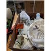 Image 2 : 2 BOXES OF VINTAGE LIGHT SHADES, INDUSTRIAL LIGHTS AND MORE