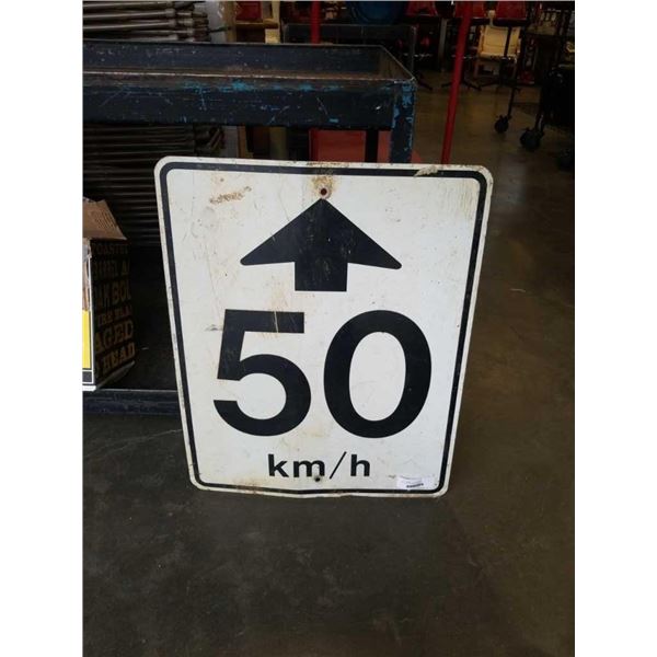 METAL 50 KM HOUR SPEED SIGN