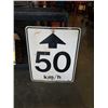 Image 1 : METAL 50 KM HOUR SPEED SIGN