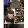 Image 1 : 3 TRAYS OF ELECTRICAL, TRAILER ACCESSORIES, BATTERIES, ELECTRICAL CONTACTS