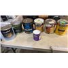 Image 1 : 7 PAILS OF WOOD FINISH, STAIN, PAINT